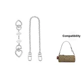 Silver Heart Clasp Four-Leaf Clover+Decorative Chain 35cm
