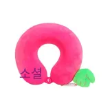 도파민 U자형 베개 - 로즈 레드 - 28cm