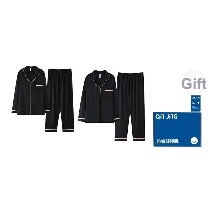 Qin Jing Pajama Set Unisex Elegant Black
