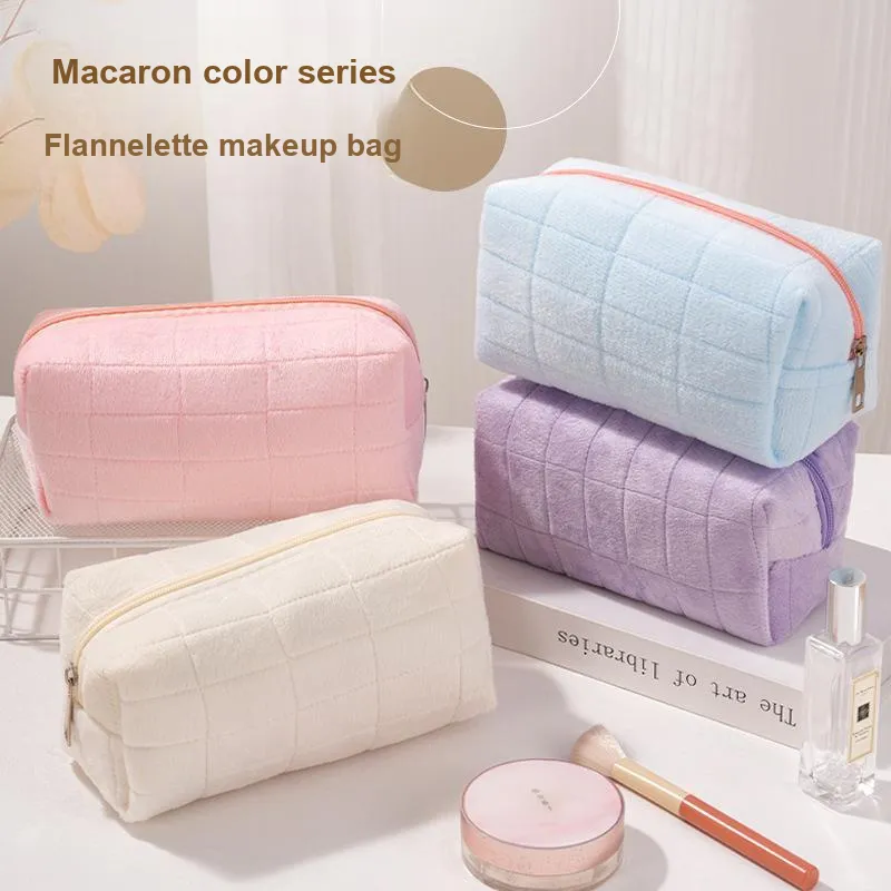 CUCX Flannelette Unzipped Pillow Makeup Bag Portable-19