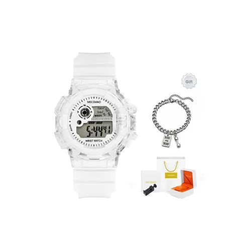 MELSMAO Кварцевый механизм резиновый ремешок часы унисекс белый циферблат