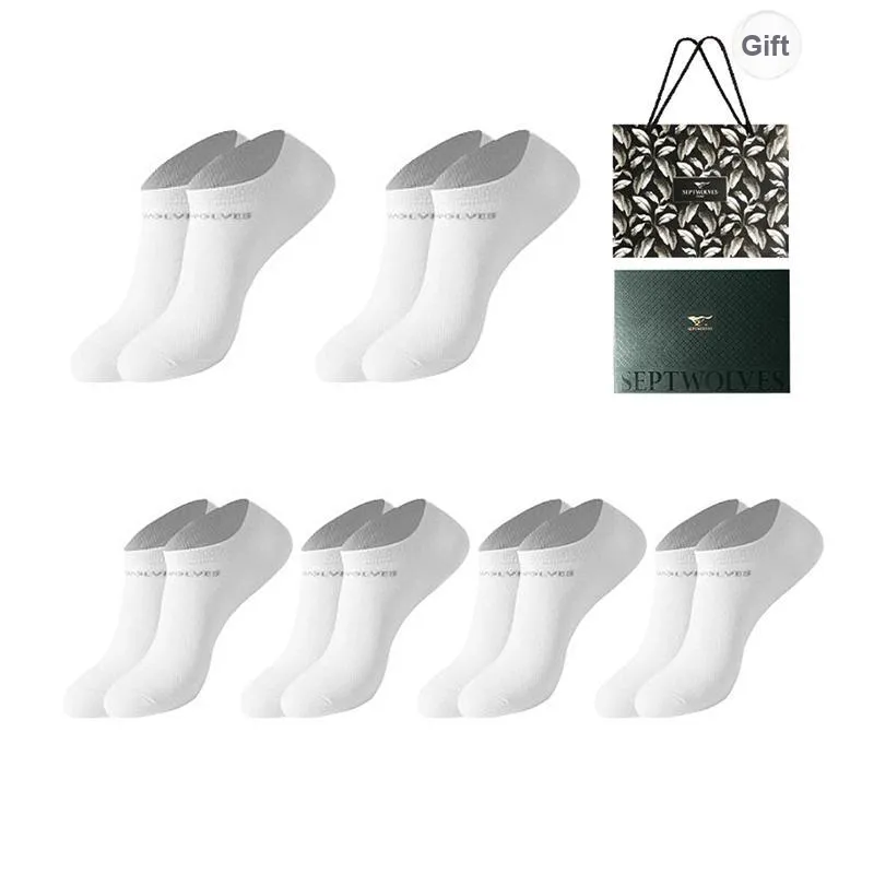 SEPTWOLVES Ankle Socks Men's 6 Pack Gift Box Set+Shopping Bag-37