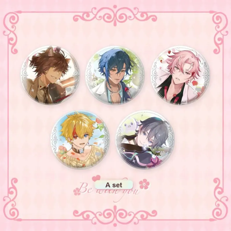 BEMOE VirtuaReal Heartfelt Honey Words Collection White Affection Tinplate Badge Set IP Merch-2
