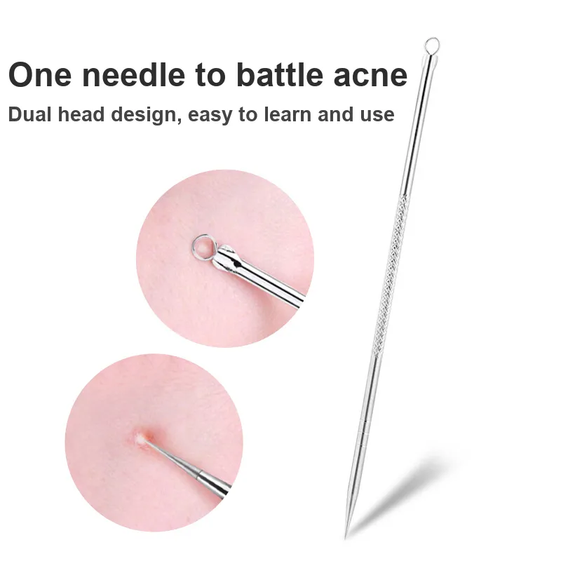 JINGLINGLONG Face Protective Tool Three-Piece Set Cellulose Nose Hair Clipper Ear Pick Acne Needle And Pimple Extractor-3