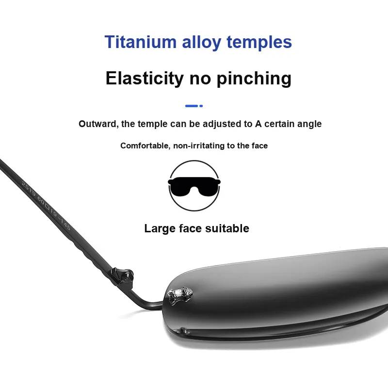 Thunder Pailong Pure Titanium Square Sunglasses Unisex-4