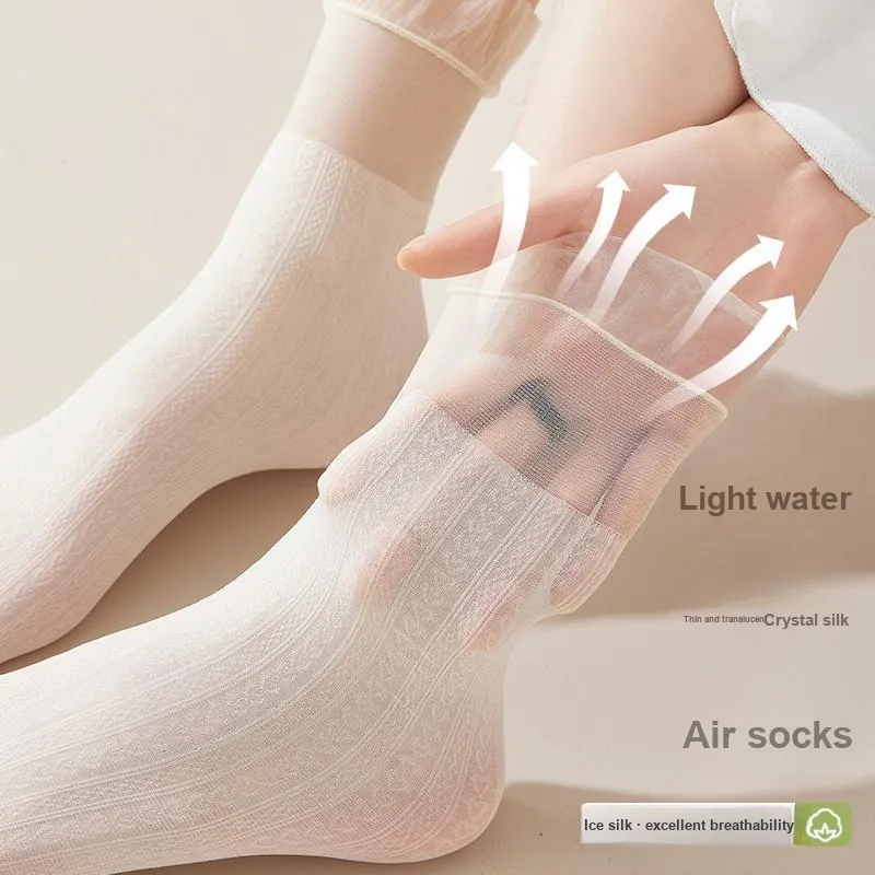 Lan Miao Mid Calf Socks Women's Shopping Bag Combo Set-21
