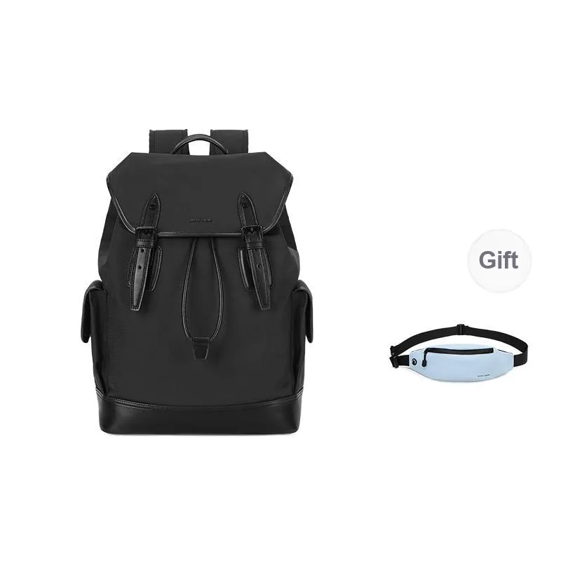 PIERRE CARDIN Nylon Couple Commute Travel Large Capacity Backpack Large Size Men's Green/Black-0