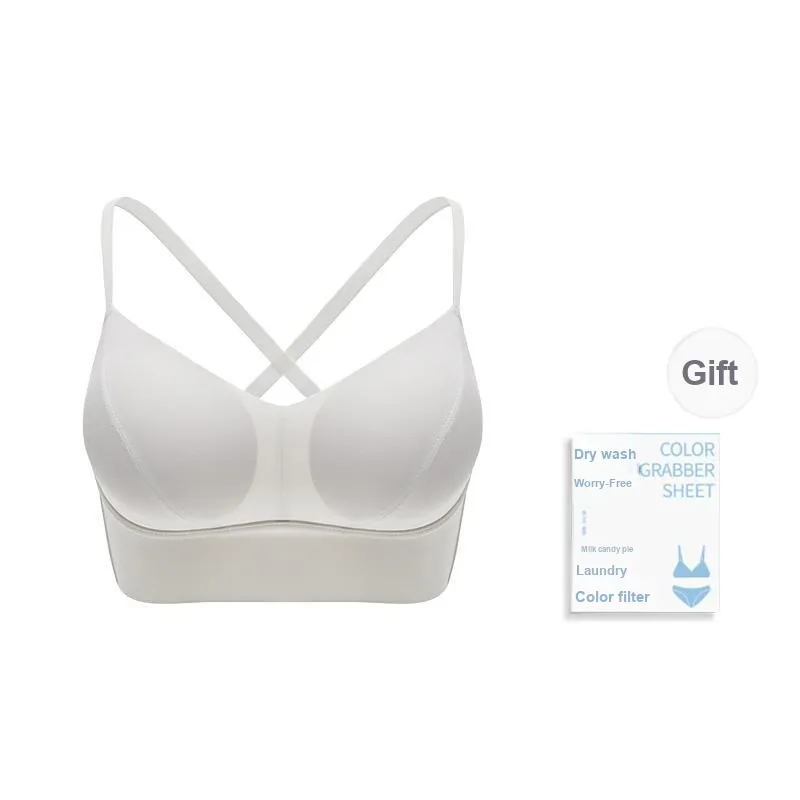 Toffee Pie Comfortable Seamless Back Smoothing Outerwear-Ready Wireless Triangle Cup Minimizing Underwear Women's-12