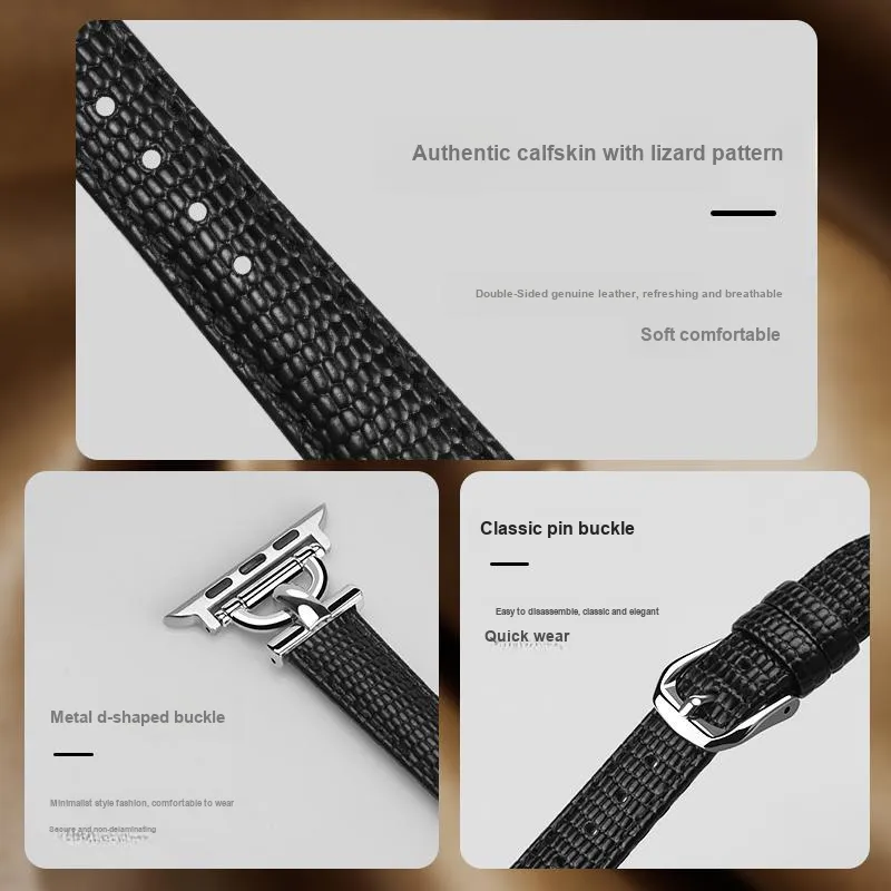 FUDIEN Apple Compatibility Watch Band 38 49mm Cowhide Leather Material-2