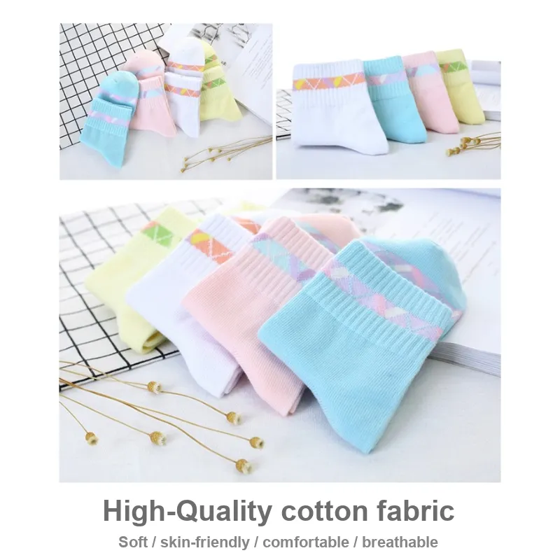 LUOLIAN Mid Calf Socks Women's 5 Pack-70