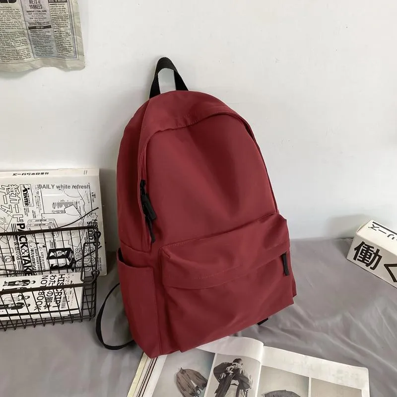 KAMLUI Nylon Fabric Backpacks Backpack Regular Unisex Burgundy/Black/Beige-1