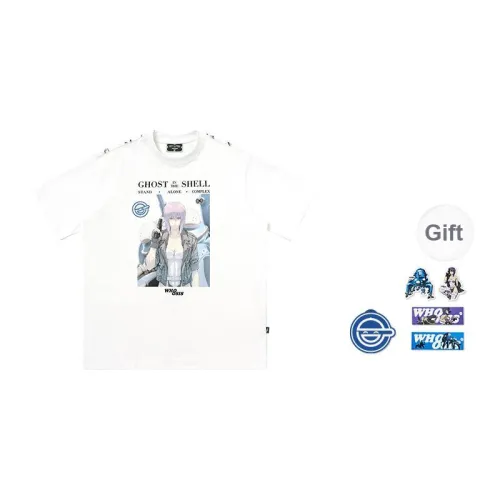 WHOOSIS X Ghost In The Shell, Collaboration T Shirts Unisex White
