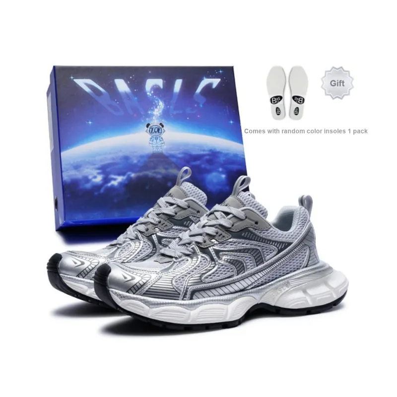 BASLS Chunky Sneakers Unisex Low Top Ecru/Blue/Black-49