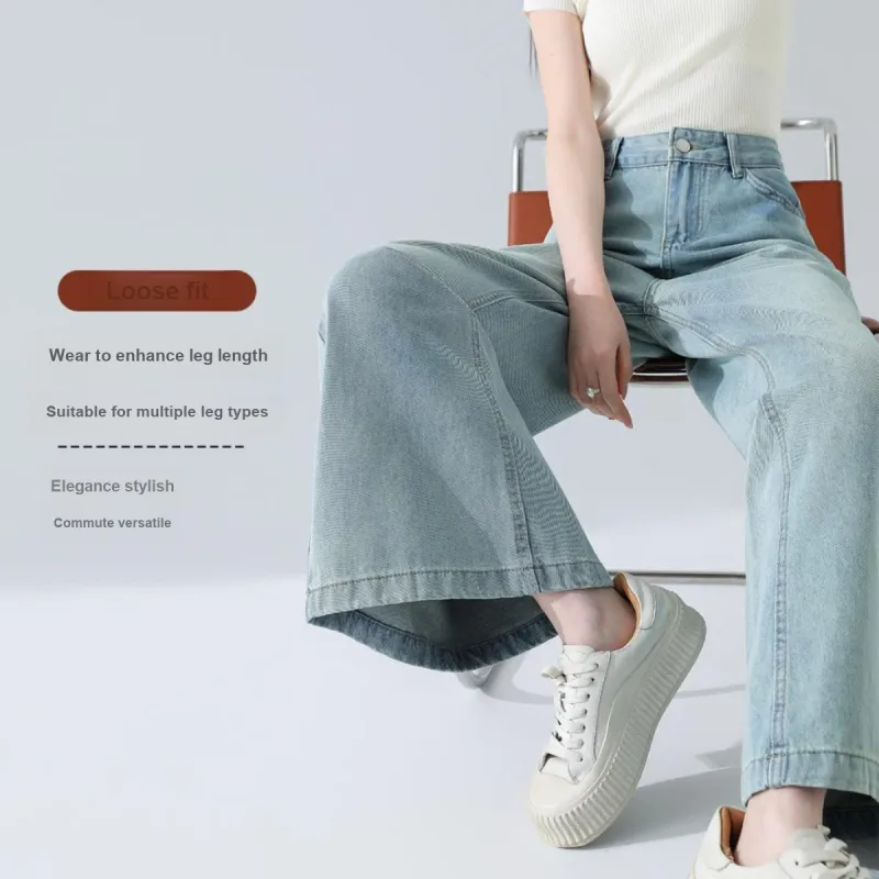 FAWENXIANGZI Jeans Women's Light Blue-3