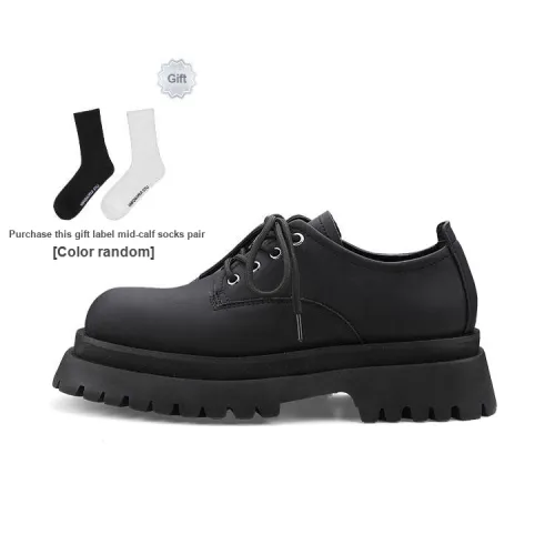 HANQIAORIJI Black Blood Series Men's Casual Shoes Unisex Low-Top Black