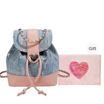 NATTY PU Backpack Small Size Women's Silver/Pink
