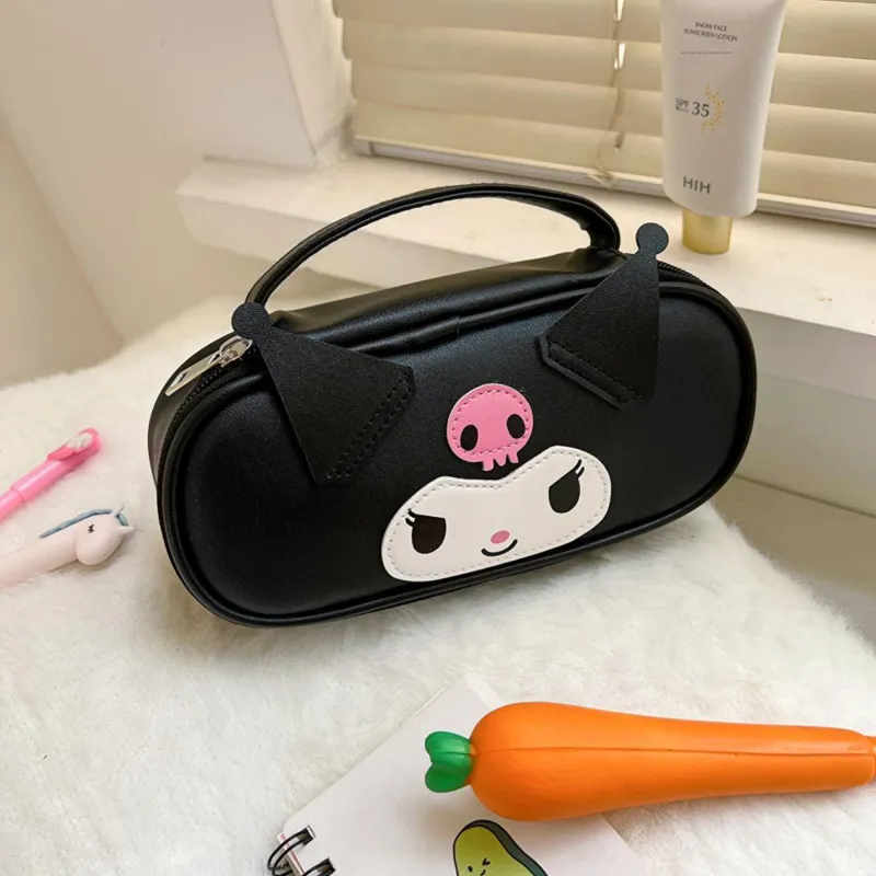 Sanrio Kulomi PU Makeup Bag Small Size Women's Black-1