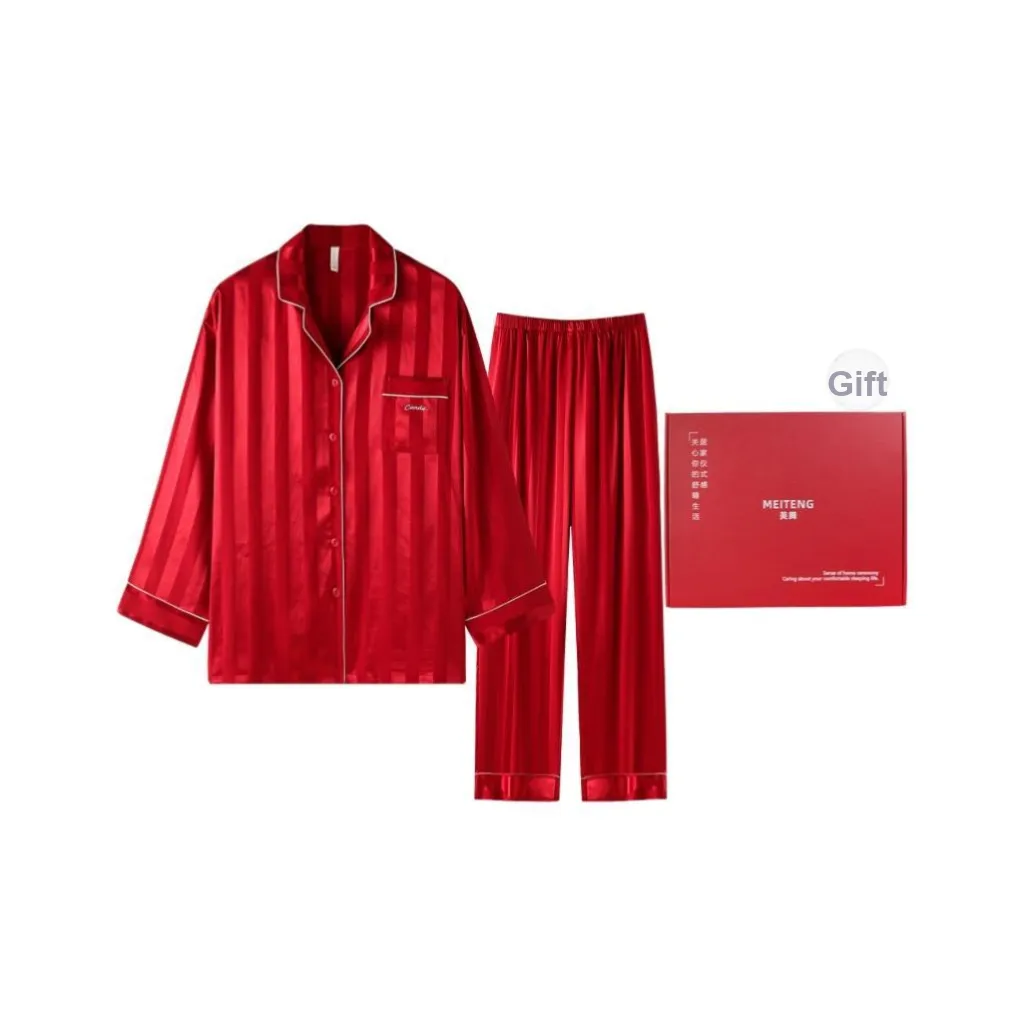 MEITENG Pajama Set Men's Gift Box Set Red