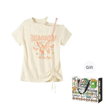 OURUOKE T Shirts Women's Apricot Top Shopping Bag