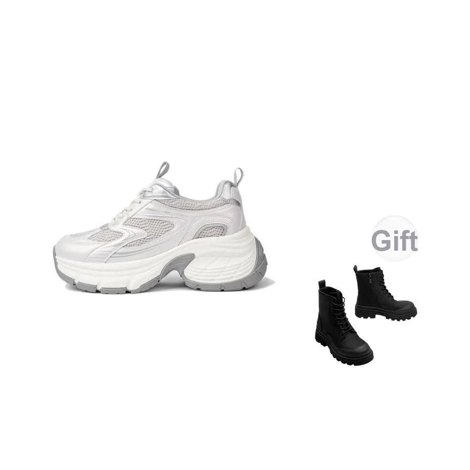 TOOMANYSHOES Космическая прогулка Низкий топ Толстая подошва Кроссовки Женские Серебряный