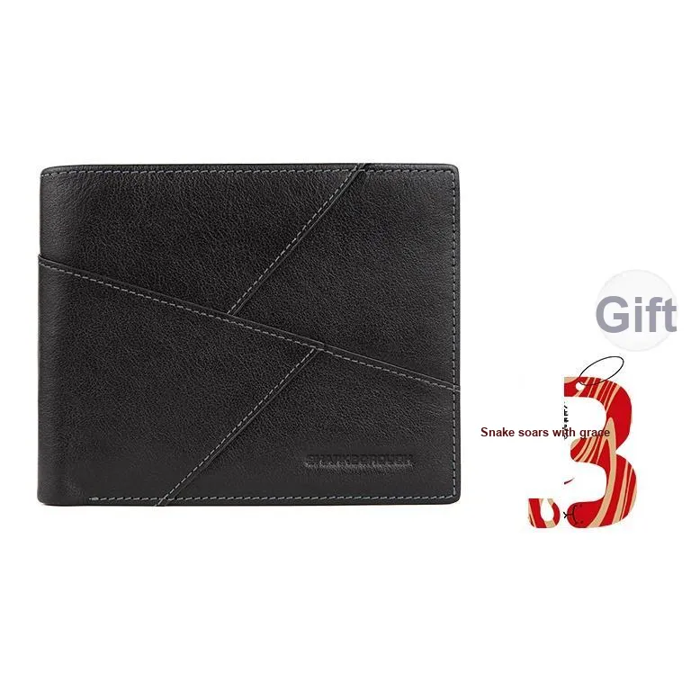 Sharkborough Cow Leather Wallet, Wallet, Wallet, Credit Card Holder Regular Men's Black