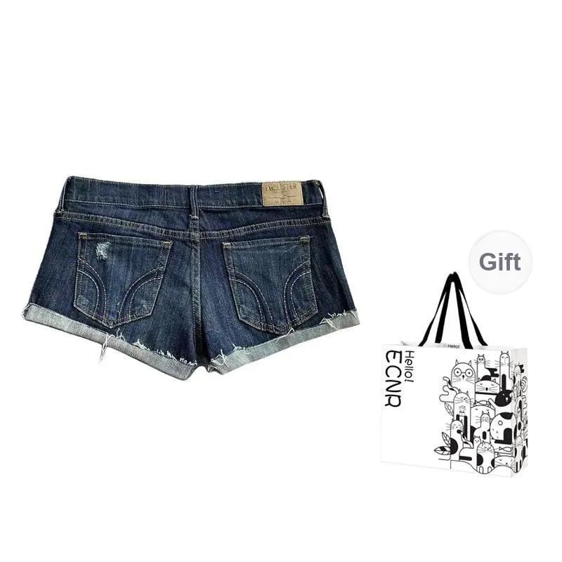 ECNR Denim Shorts Women's Dark Blue-9