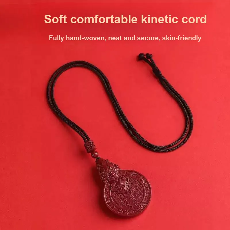 MY WORLD BEGINS AND ENDS WITH YOU Reconstructed Cinnabar Pendants Unisex-2