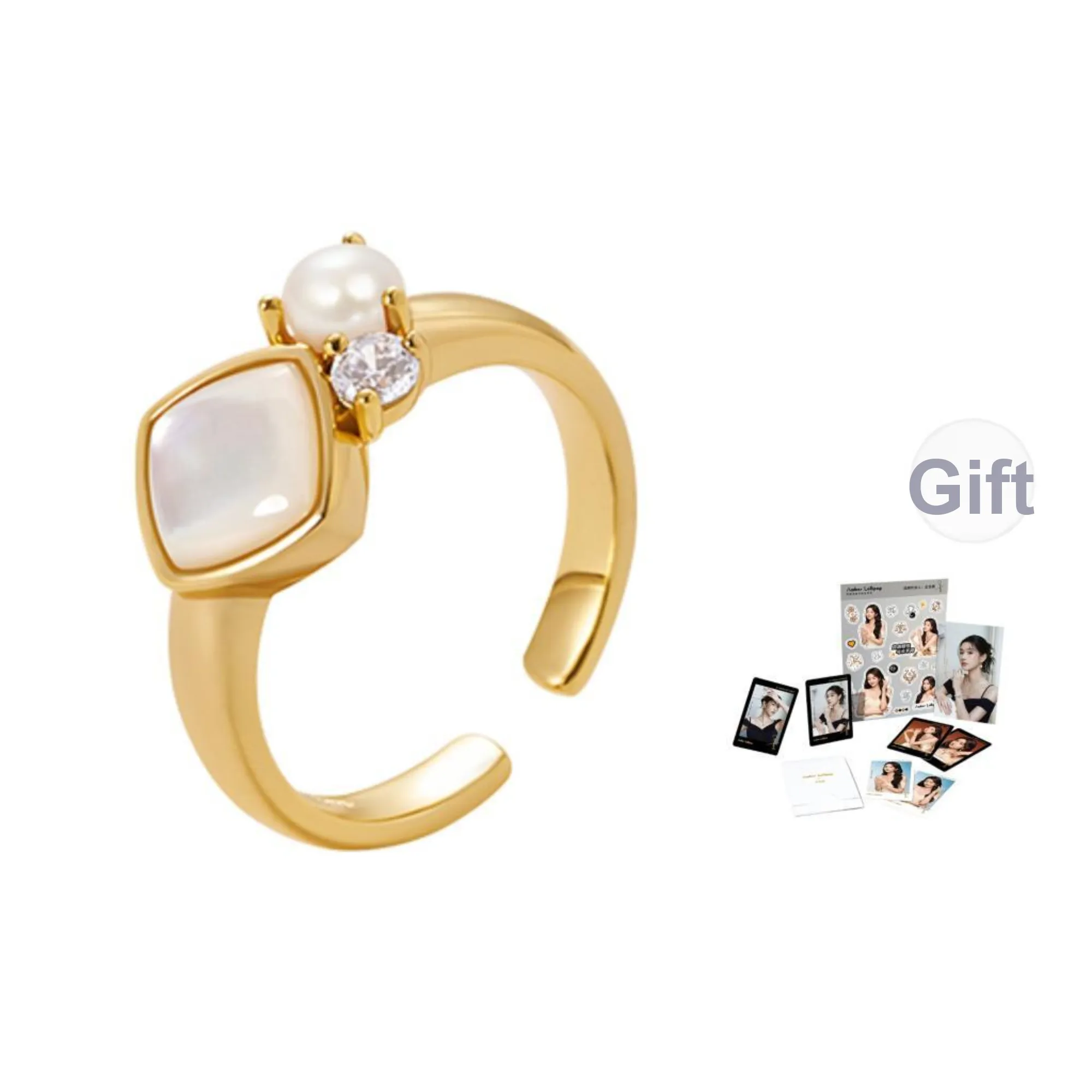 Amber Lollipop Slightly Drunk Series Mother Of Pearl Rings Women's