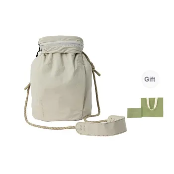 VANESSA HOGAN Fabric Crossbody Bag Unisex Gray Green/Khaki
