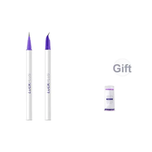 LUCK PLUS Двойной Eyeliner Pen Водостойкий и Устойчивый к поту Прямые и Загнутые Кончики Комбинация