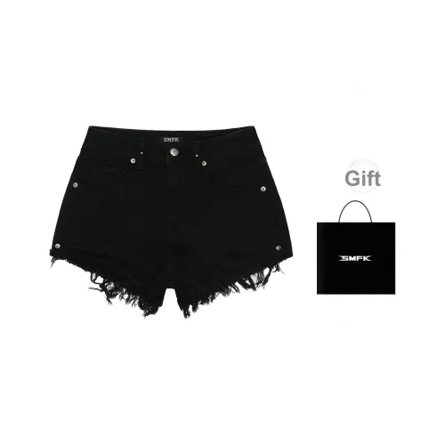 SMFK Джинсовые шорты Женские Дикий черный