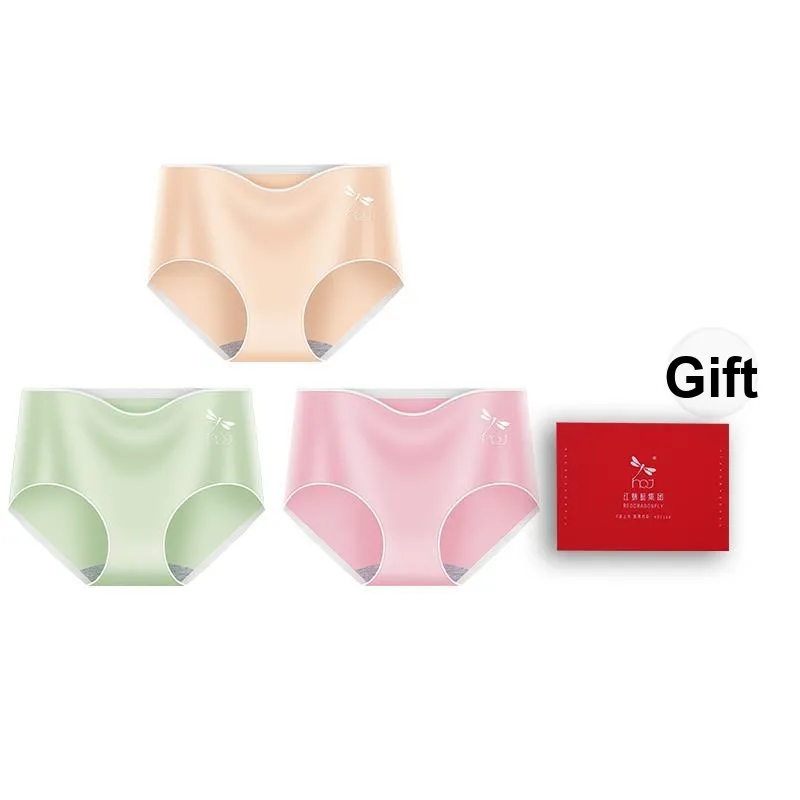 RED DRAGONFLY Seamless 100% Cotton Panty Women's 3 Pack Gift Box Set