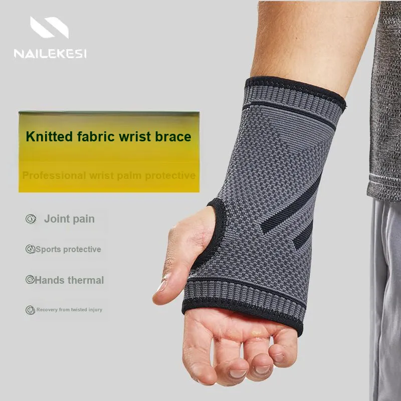 NAILEKESI Wristbands Breathable Warm Premium Gray Spandex Nylon Professional Protective-1