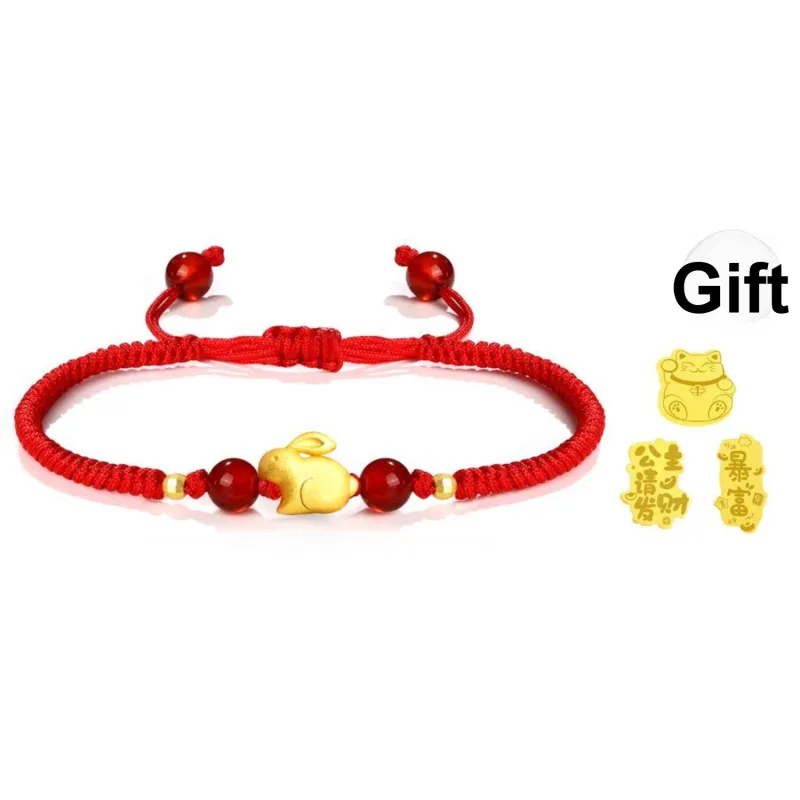 Lao Feng Xiang Natural Agate Bracelets Unisex-12