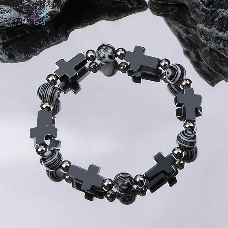 MAGICPOLE Acrylic Bracelets Men's Black Suitable For Gifting Or Personal Use-2