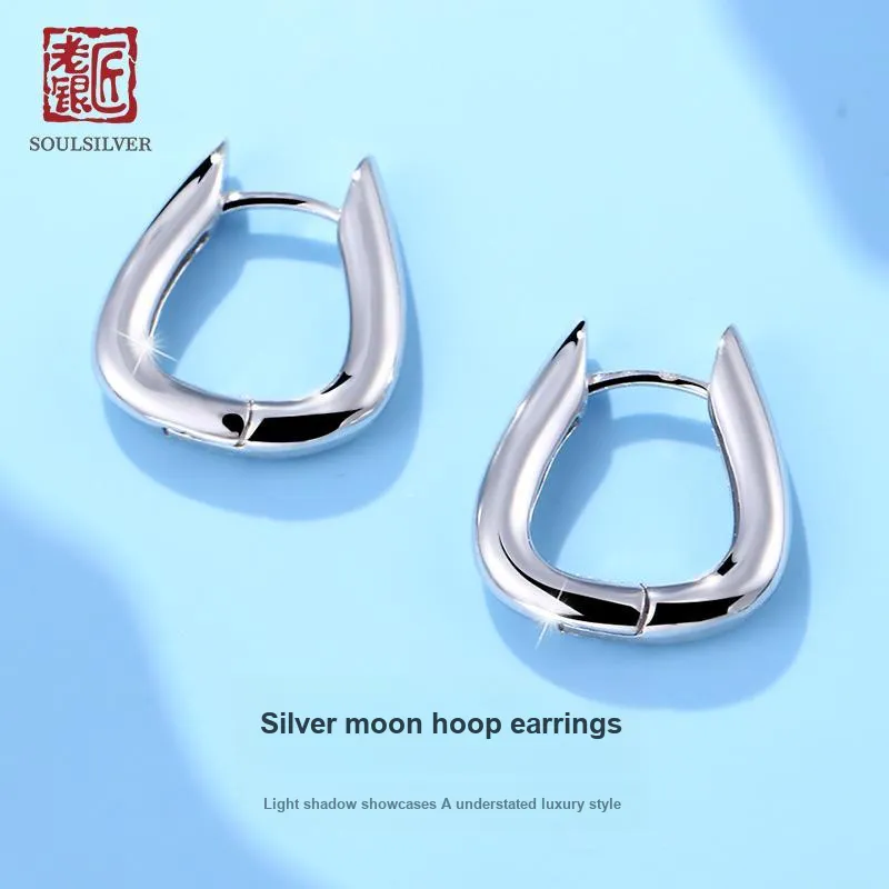 LAOYINJIANG S925 Silver Hoop Earrings Women's-2