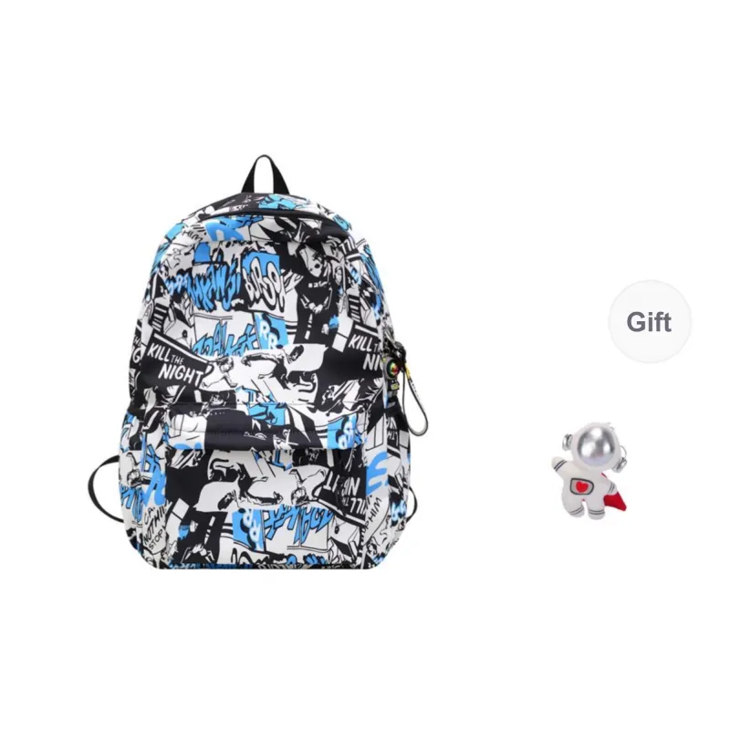 KAMLUI Nylon Backpack Regular Unisex Navy Blue/Gray/Green/Blue/Pink-16