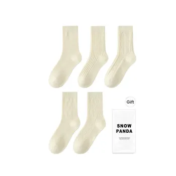 XXLLG Mid Calf Socks Women's 5 Pairs Shopping Bags
