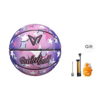 VEIDOORN Rubber Basketball White Purple Size 7 Ball Street Training Competition Unisex