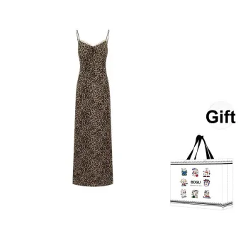 BDGU Slip Dresses Women's Brown Leopard Print
