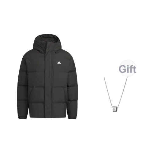 Adidas Пуховик Унисекс Черный С ожерельем