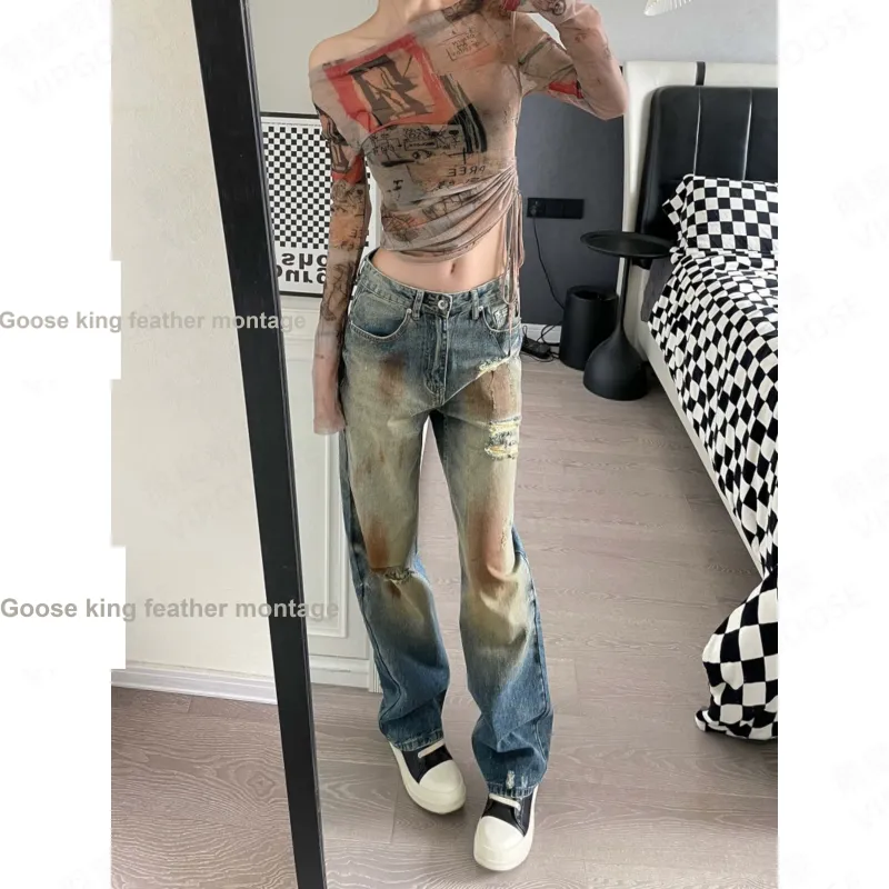 VIPGOOSE Jeans Unisex Blue-4