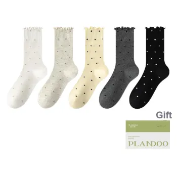 PLANDOO Mid Calf Socks Women's Shopping Bag 5 Pack