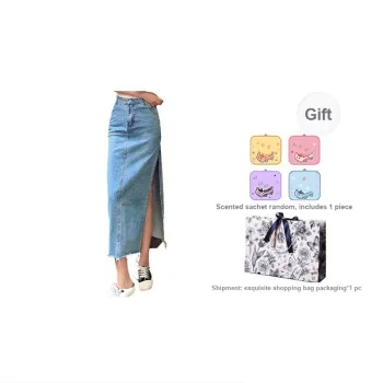 ETSE Denim Long Skirts Women's Blue