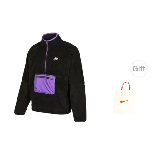 Nike Velvet Jackets Men Black Gift Bag