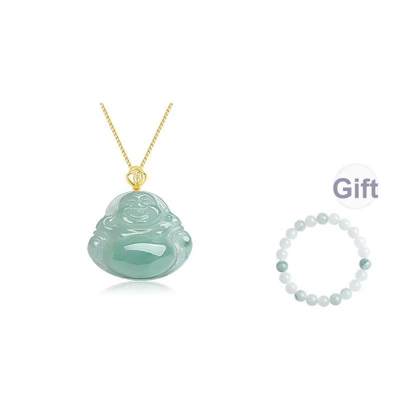 With The Heart Of The Jade Glutinous Jade Jadeite Necklaces Women's