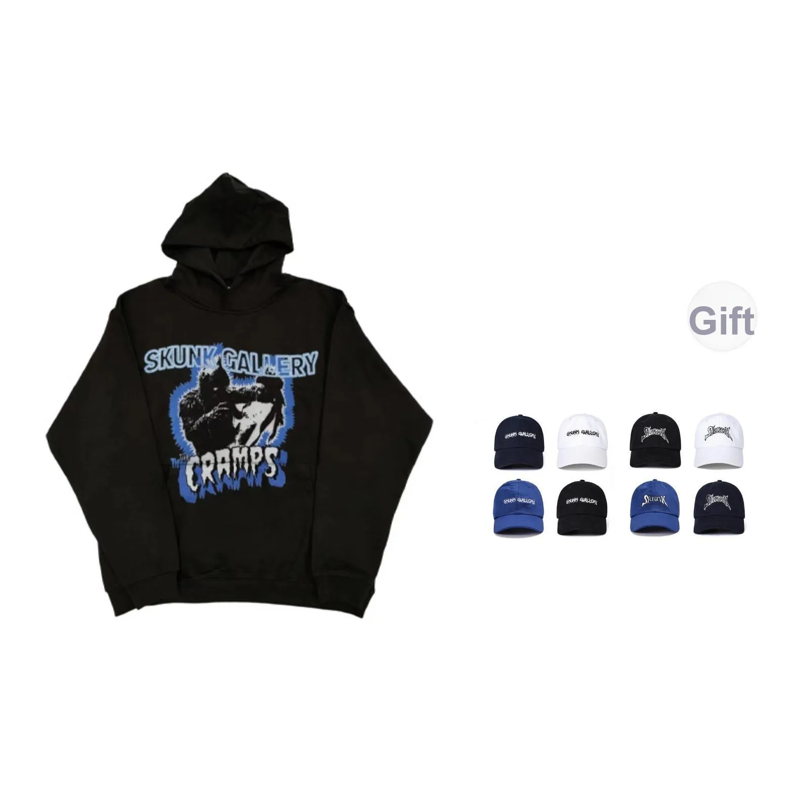 SKUNK GALLERY Свитшот Унисекс Выстиранный Черный