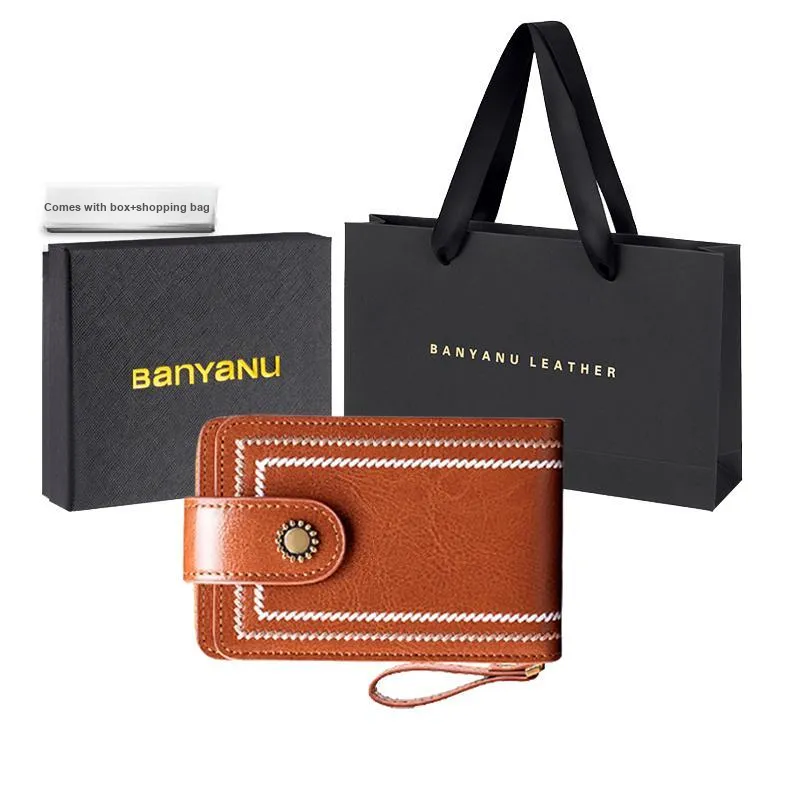 Banyanu Cow Leather Card Holder Regular Women's Jasper/Burgundy/Black/Peacock Blue/Brown/Antique Yellow-37