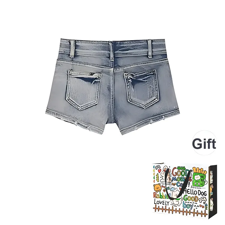 Dippanis Denim Shorts Women's Nostalgic Blue Shopping Bag-1