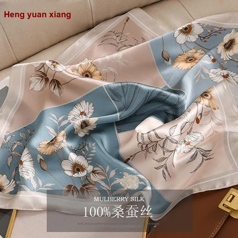 H YXIANG Silk Scarves Women's-22